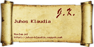 Juhos Klaudia névjegykártya